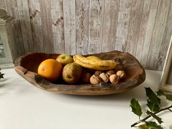 Large Teak Root Fruit Bowl 45cm Hand Carved Natural Wood Decor, 7 of 7