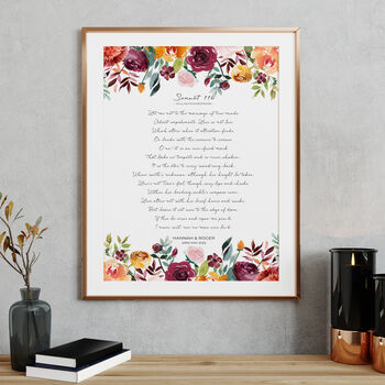 Watercolour Floral Wedding Vows Or Romantic Poem, 4 of 5