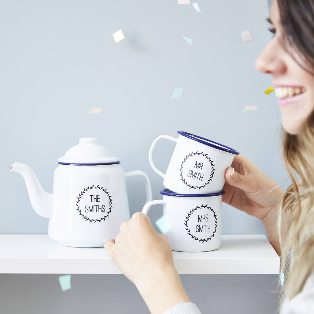 Enamel Personalised Teapot By Sophia Victoria Joy