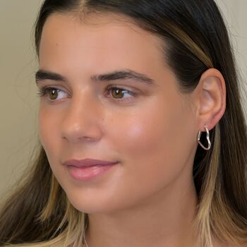Sterling Silver Heart Hoop Earrings, 5 of 7