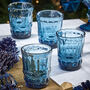 Set Of Four Sapphire Blue Glass Tumblers, thumbnail 1 of 6