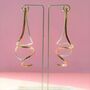 Two Tone Silver And Gold Plated Spiral Drop Ear Jackets, thumbnail 3 of 8