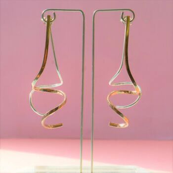 Two Tone Silver And Gold Plated Spiral Drop Ear Jackets, 3 of 8