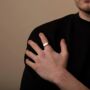 Personalised Silver Signet Rectangular Rings, thumbnail 3 of 11