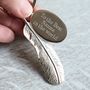 Personalised Sterling Silver Feather And Tag Keyring, thumbnail 2 of 11