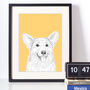 Corgi Dog Portrait Illustration Print, thumbnail 1 of 9