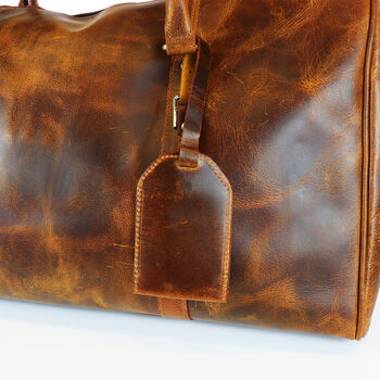 Personalised Buffalo Leather Weekender Bag, 6 of 12