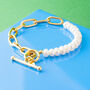 Pearl And Long Link Chain Bracelet, thumbnail 1 of 3