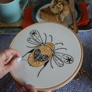 Whimsical Bumblebee Embroidery Kit, 10 of 12