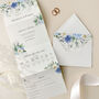 Blue Floral Concertina Wedding Invitations, thumbnail 1 of 4