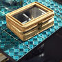 Turquoise Tiled Top Iron Side Table, thumbnail 3 of 5