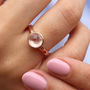 Rose Gold Plated And Semi Precious Rose Quartz Ring, thumbnail 2 of 8