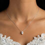 Gold Or Silver Women’s Marquise Stone Necklace, Valentine's Jewellery, thumbnail 1 of 4