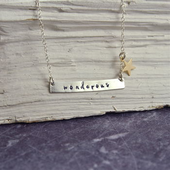 Personalised Stamped Portmanteau Word Necklace, 5 of 7