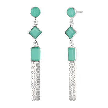 Seventh Heaven Amazonite Sterling Silver Drop Earrings, 3 of 6