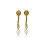 Pearl Gold Drop Earrings, thumbnail 4 of 5
