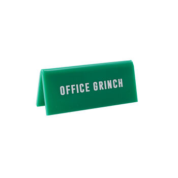 Green 'Office Grinch' Christmas Desk Sign, 2 of 2