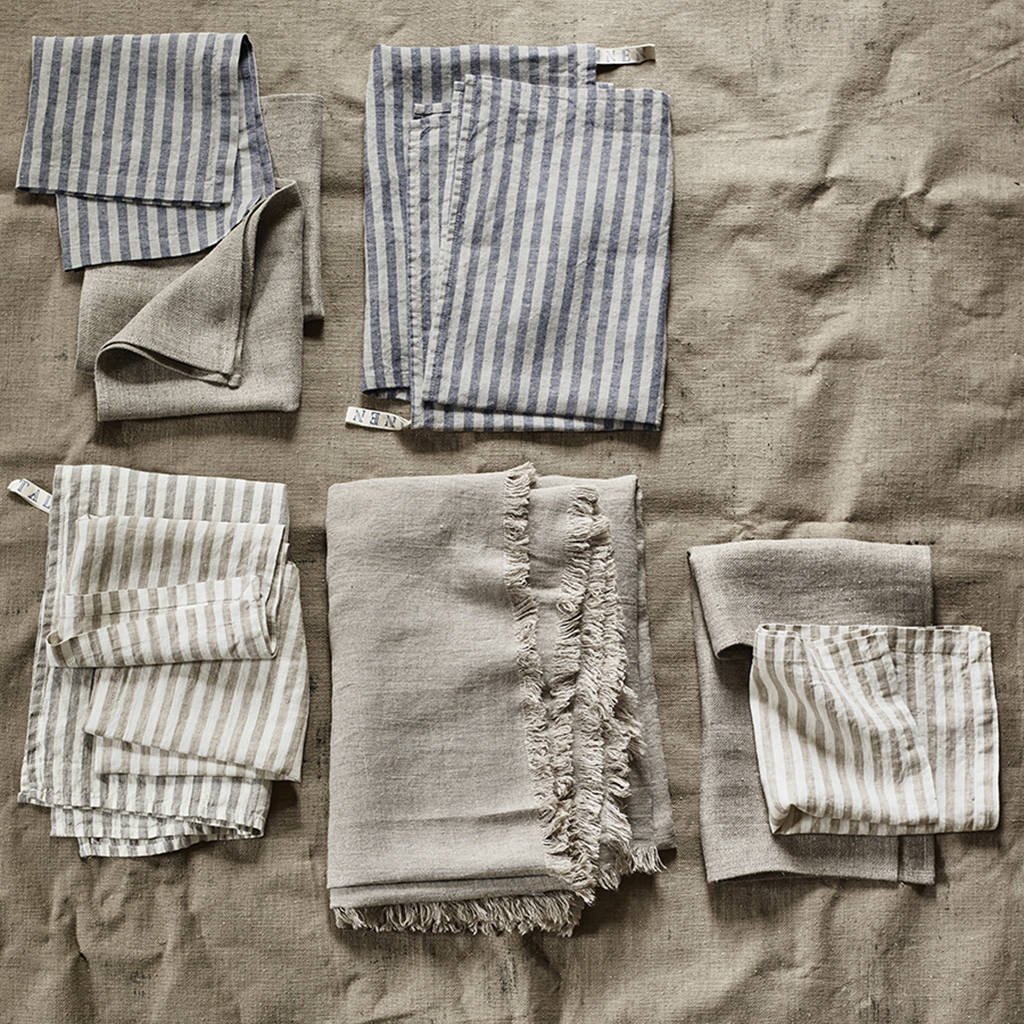 Striped Linen Tea Towel By Rowen & Wren