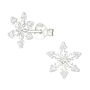 Silver Christmas Earrings, Cz Snowflake Studs In A Tin, thumbnail 3 of 9