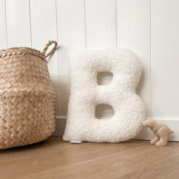 Boucle Letter Cushion Personalised Nursery Decor, 3 of 8