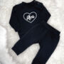 Heart Baby And Kids Personalised Sweatshirt Jogger Set, thumbnail 6 of 7