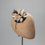 Gold And Black Leather Cocktail Hat 'Thea', thumbnail 6 of 12