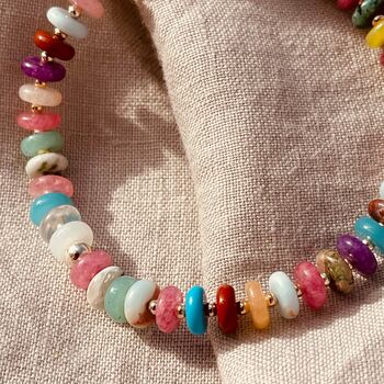 New Rainbow Agate Bead Bracelet, 2 of 5