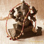 Garnet Short Gold Beaded Charm Necklace, thumbnail 5 of 10