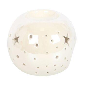 White Iridescent Star Oil Burner And Wax Warmer, 4 of 4