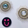 Smiley Face Wall Hanging Black And Neon Pink, thumbnail 1 of 4