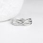 Sterling Silver Celtic Infinity Crossover Band Ring, thumbnail 6 of 8