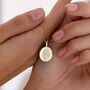 Personalised 9ct Gold Necklace With Oval Fingerprint, thumbnail 1 of 5