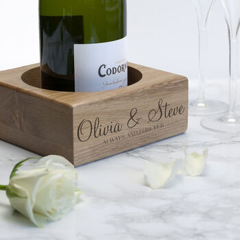 Personalised Solid Oak Champagne Holder, 5 of 8