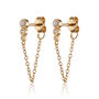 Chained Pearl Stud Earrings, thumbnail 1 of 6