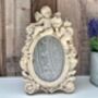 Angel 5x3.5 Inch Oval Photo Frame Distressed Off White Gift, thumbnail 6 of 10