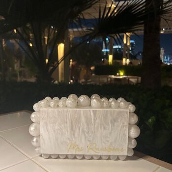 Pearl Personalised Bubble Ball Bridal Hen Party Clutch Bag, 4 of 5