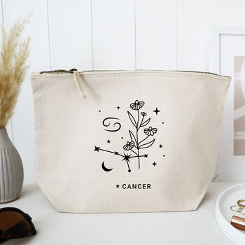 Cancer Star Sign Zodiac Cosmetic Bag Gift, 2 of 3
