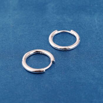 Sterling Silver 12mm Huggie Hoops, Minimalistic Hoop Earrings, 6 of 7