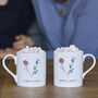 Personalised Birth Flower Couples Mug, thumbnail 1 of 3