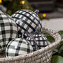 Set Of Two Monochrome Gingham Baubles, thumbnail 4 of 4