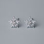 Sterling Silver Snowflake Stud Earrings, thumbnail 3 of 7