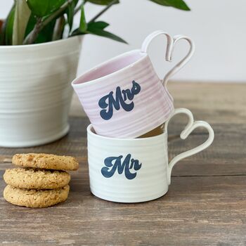 Mr And Mrs Love Heart Mug Gift Set, 7 of 9