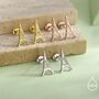 Sterling Silver Eiffel Tower Stud Earrings, thumbnail 3 of 12