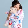Camilla Girls Pyjama Set With Matching Teddy Bear, thumbnail 6 of 6