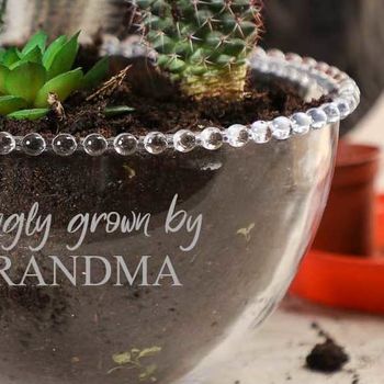 Home Grown Personalised Beaded Glass Planter Bowl, 5 of 6