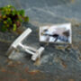 Dendritic Agate Cufflinks In Solid Silver, thumbnail 2 of 4
