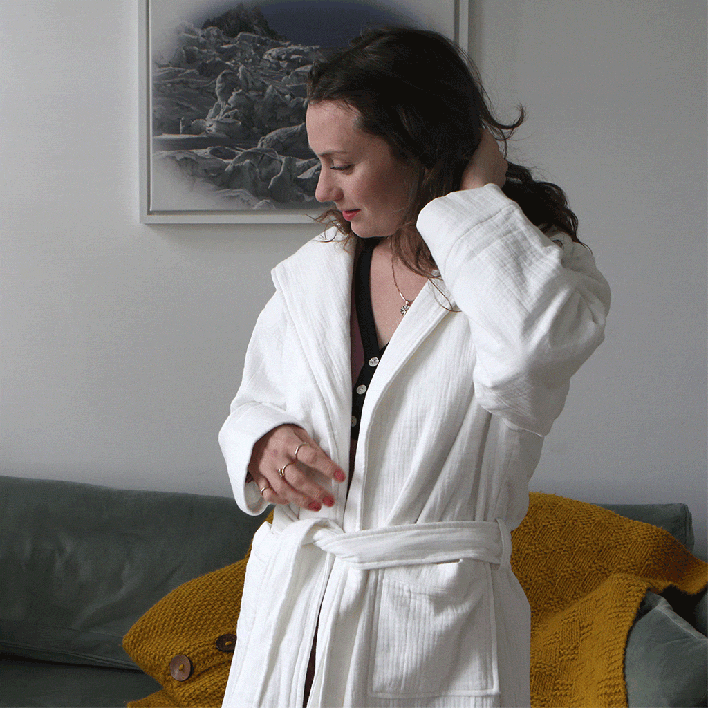 Personalised Cotton Robe Dressing Gown For Men And Women, 3 of 11