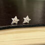 Thank You Teacher Gift Sterling Silver Tiny Star Earrings, thumbnail 4 of 7