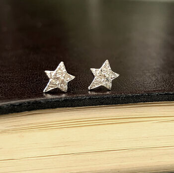 Thank You Teacher Gift Sterling Silver Tiny Star Earrings, 4 of 7