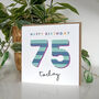 Candy Stripe 75th Birthday Card, thumbnail 2 of 3